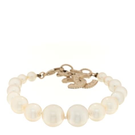 Chanel Pearl Crystal Cc Bracelet Gold Fashionphile