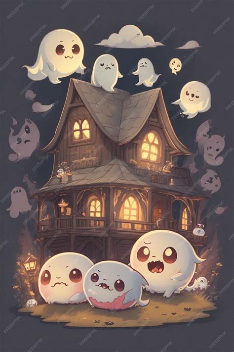 Premium AI Image | Haunted House Horrors Halloween Monsters and Ghosts ...