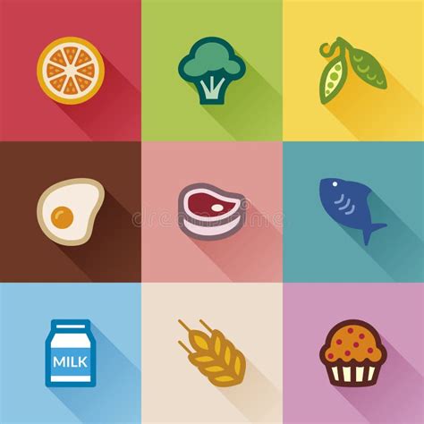 Food Groups Flat Design Stock Vector Illustration Of Symbol 40088243