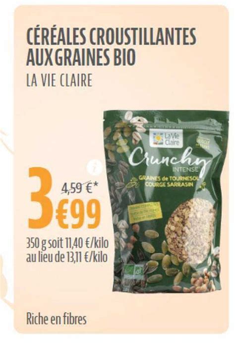 Promo Céréales Croustillantes Aux Graines Bio La Vie Claire chez La Vie