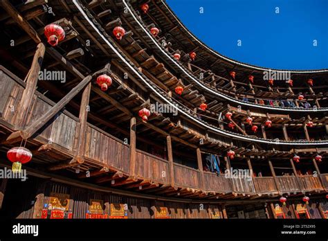 Picture Inside Of The Biggest Tulou Fujian China Translation From