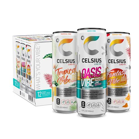 Celsius Essential Energy Sparkling Vibe Variety Pack Ii Functional