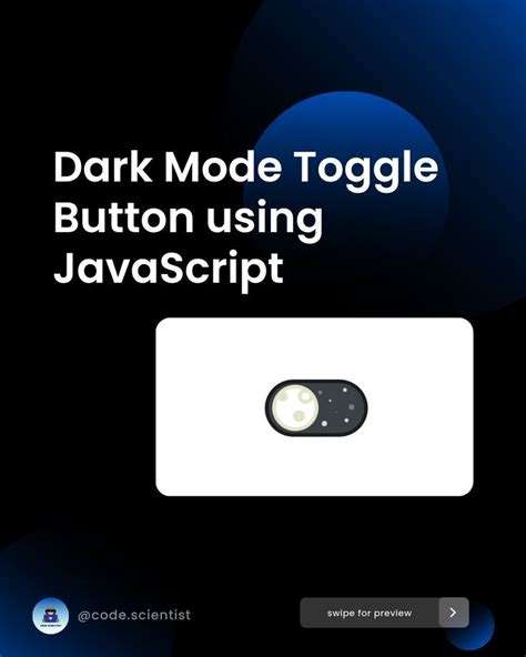 Dark Mode Toggle Button Using Html Css And Javascript Web Development