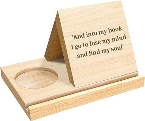 Custom Wooden Book Stand With Coffee Cup Mug Holder Personalized