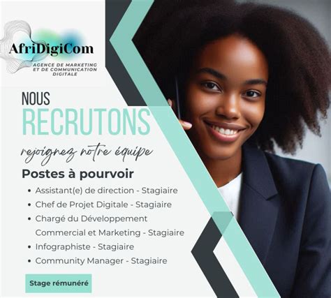 Afridigicom Recrute Plusieurs Stagiaires H F Y A Bara Offres D