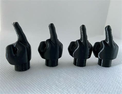 Novelty Middle Finger Schrader Valve Dust Caps Covers Pck Of 4 Colour