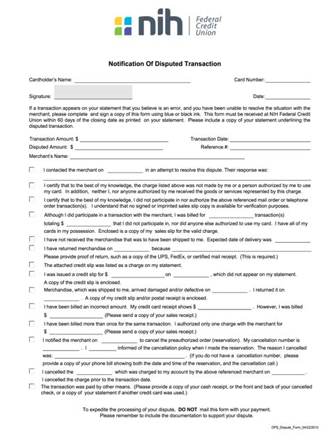 Credit Notification Disputed Transaction Form Print Fill Online Printable Fillable Blank