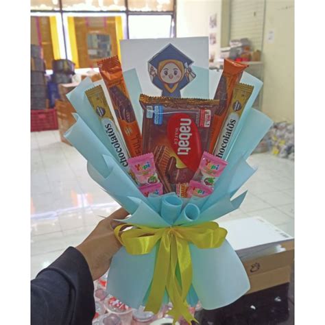 Jual Buket Snack Topper Wisuda Bouquet Bucket Topper Wisuda Lucu