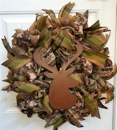 Rustic Primitive Camo Camoflauge Deer Hunting Wreath Hunting Wreath