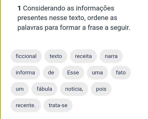 Considerando As Informa Es Presentes Nesse Texto Ordene As Palavras