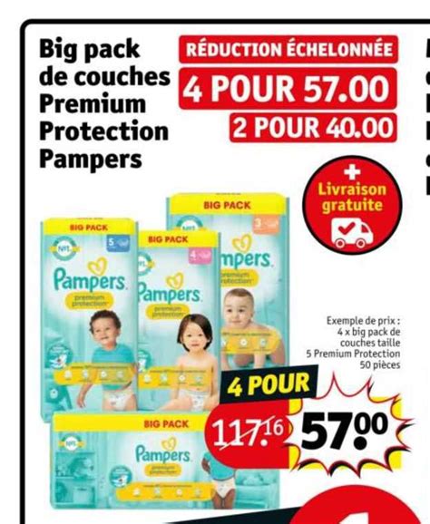 Promo Big Pack De Couches Premium Protection Pampers Chez Kruidvat