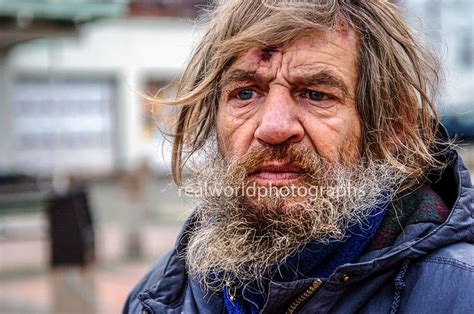 A Homeless Mans Face Show The Strain Of Living On The Street Of East