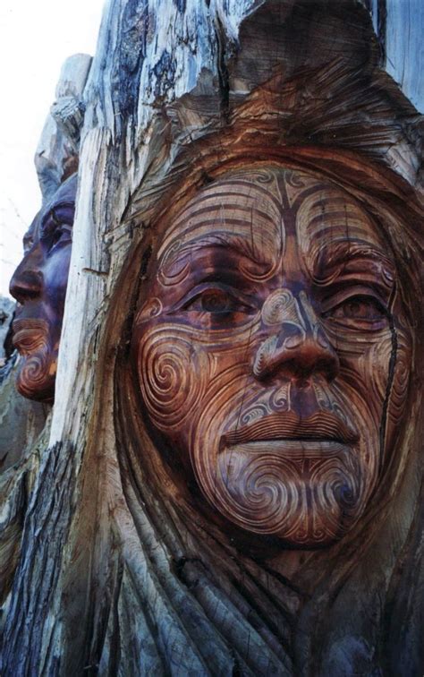 Carved Into A Tree Trunk Faces In Tree Carving Wood Art Tree Art