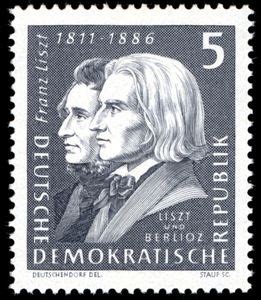 Stamp Liszt And Hector Berlioz Germany Democratic Republic Ddr