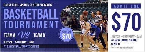 basketball game tickets Printable basketball ticket gift editable ...