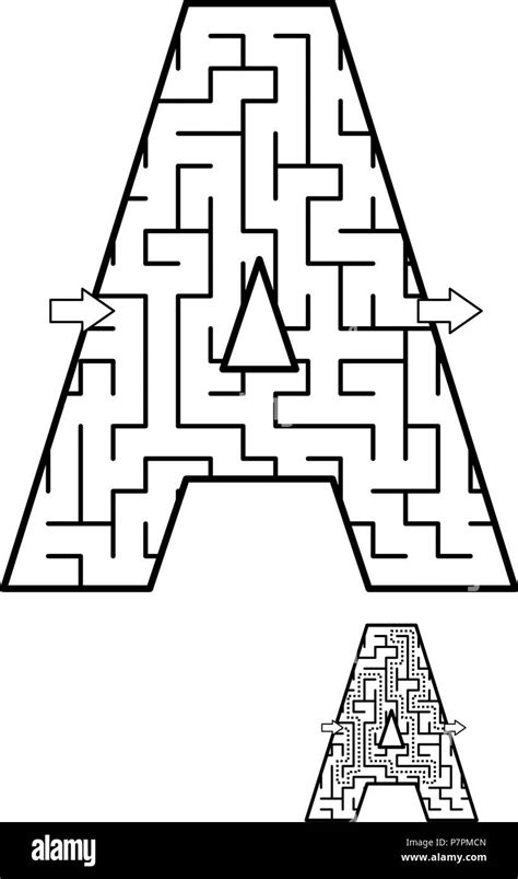 Alphabet learning fun and educational activity for kids - letter maze game. Answer included ...