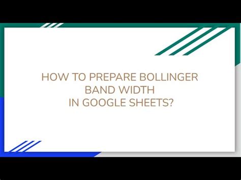 Bollinger Band Width Indicator Screener In Google Sheets With