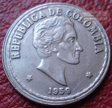 1959 Colombia 20 Centavos In Ef