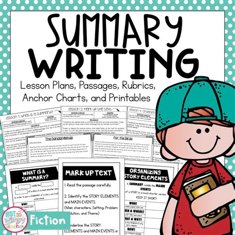 Fiction Summary Reading Response Writing Unit Not So Wimpy Teacher