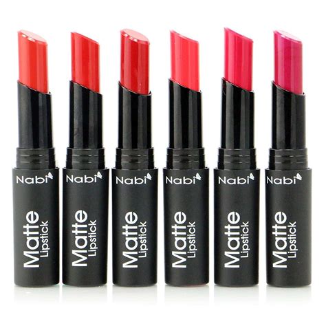 6pc Nabi Cosmetics Professional Matte Lipstick Set Of 6 Pink Colors Beauty