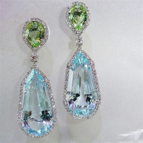 Astonishing Aquamarine Earrings Dangle And Drop Aqua Blue Aquamarine