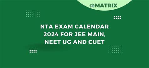 Nta Exam Calendar For Jee Main Neet Ug And Cuet