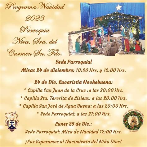 Programa Navidad 2023 Parroquia Nuestra Señora del Carmen San Fernando