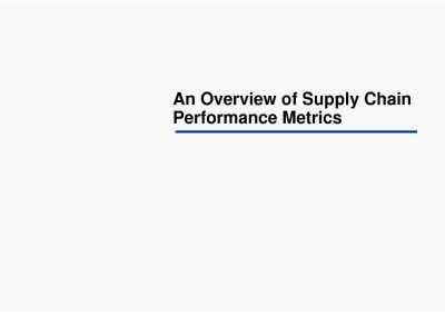 PDF Supply Chain Performance Metrics 25 Page PDF Document Flevy