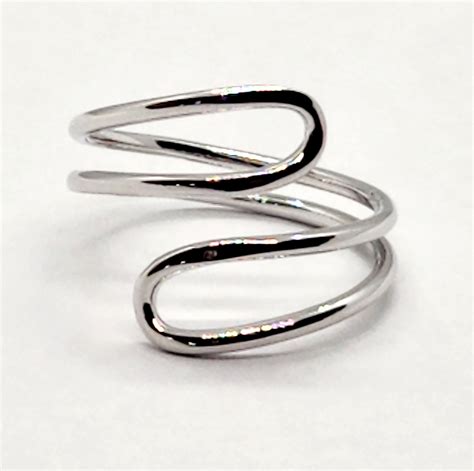 Sterling Silver 925 Wave Ring (silver) | NFP Grounding