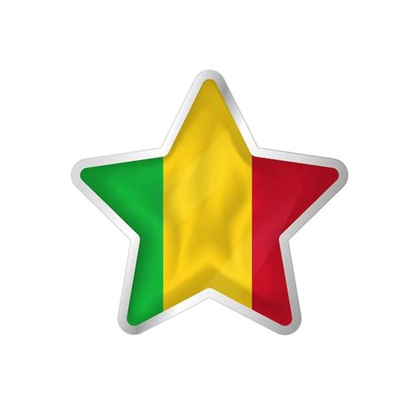 Premium Vector Mali Flag In Star Button Star And Flag Template Easy