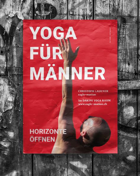 Plakat Flyer Design für das Kursangebot Yoga für Männer