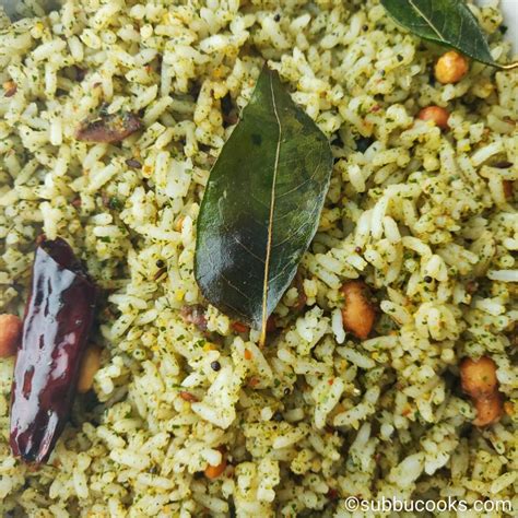 Curry Leaves Rice Karivepaku Rice Karuveppilai Sadam Subbu Cooks