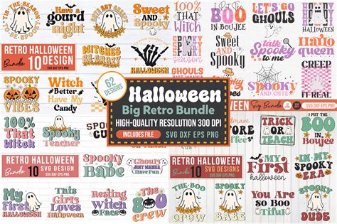 Retro Halloween Svg Big Bundle Graphic By Designhome Creative Fabrica