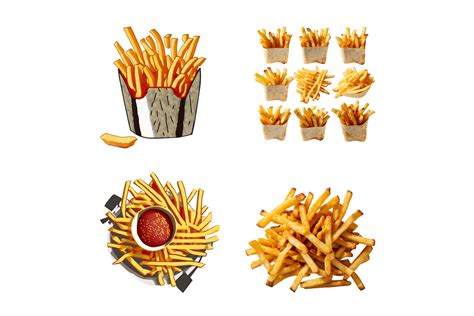 French Fries with Ketchup Isolated Graphic by Photowall · Creative Fabrica