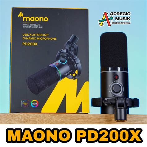 Jual Maono PD200X RGB Microphone Mic Dynamic USB XLR Podcast