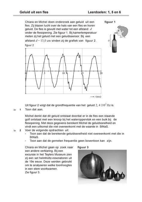 Geluid Uit Een Fles Oefenopdracht Natuurkunde Geluid Uit Een Fles