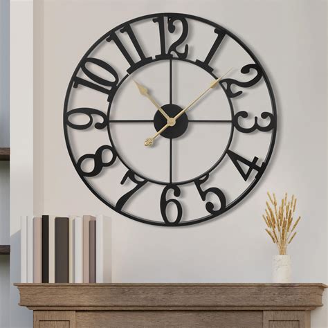 Large Wall Clocks For Living Room Decor Silent Non Ticking Battery