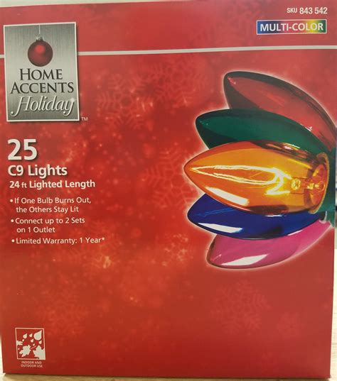 Pack Home Accents Holiday Multi Color C Lights Indoor Outdoor