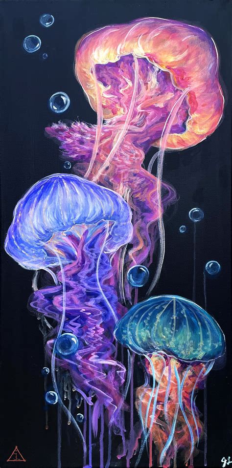 Jellyfish Acrylic Painting