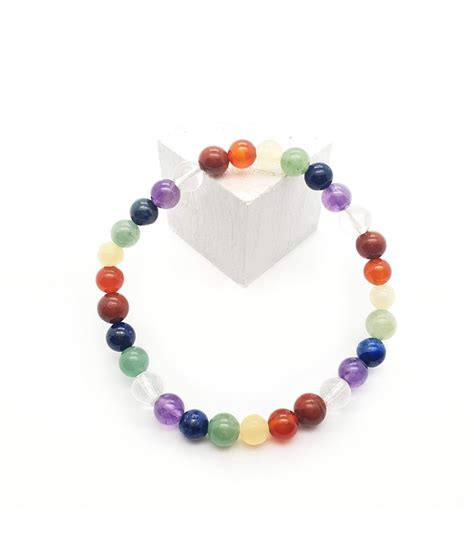 Pulsera Chakras Bolas Mm El Stica Tierradegemas