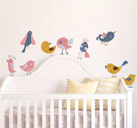 Sticker Enfant Oiseaux Pastel TenStickers