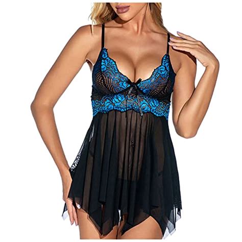 Nuisette Sexy Pour Femme En Dentelle Florale Transparente Dos Nu Avec