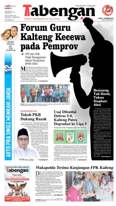 Koran Harian Umum Tabengan Edisi Oktober