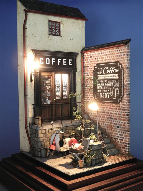 Coffee Shop Miniature Rooms Room Box Miniatures Miniature Diy