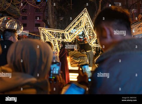 Ankara Turquie St Janvier Les Gens Attendent Devant La