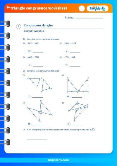 Congruent Triangles Worksheet