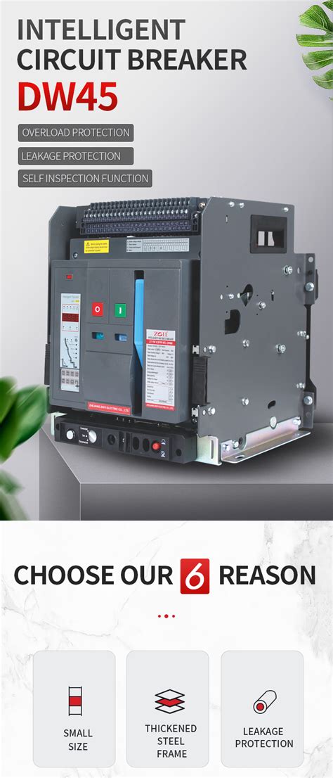 Zyw1 Ac230v 5060hz Frame Intelligent Universal Air Circuit Breakers 800a 1200a 1600a 2000a