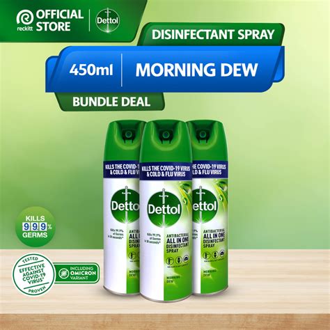 Ltd Dettol Antibacterial Disinfectant Spray Morning Dew 450ml Bundle Of 3 Shopee Malaysia