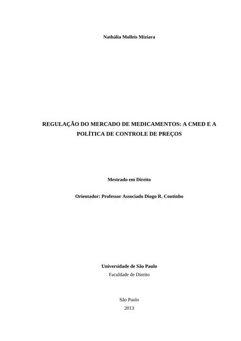 Pdf Regula O Do Mercado De Medicamentos A Cmed E A Dokumen Tips