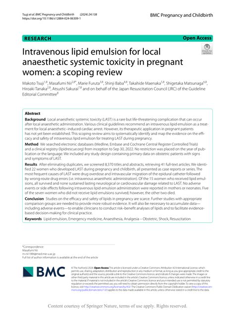 Pdf Intravenous Lipid Emulsion For Local Anaesthetic Systemic